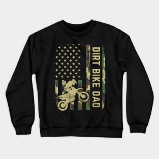 Camouflage American Flag Motocross Dirt Bike Fathers Day Gift Crewneck Sweatshirt